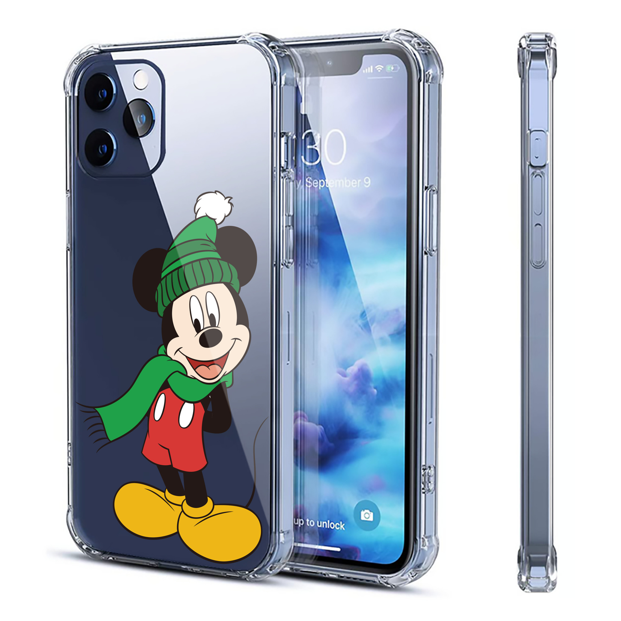 （画像用） ミッキーマウス Mickey Mouse 【iPhone 12シリーズ対応】透明スマホケース（クリアソフトケース）